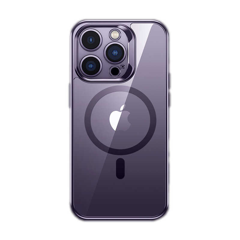 __vg|Derin Mor|0|6948005985202-01|Apple iPhone 14 Pro Max Kılıf MagSafe Şarj Özellikli Premium Cam Arka Yüzey Benks Electroplated Kapak