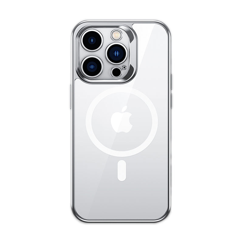 __vg|Gümüş|0|6948005985325-01|Apple iPhone 14 Pro Max Kılıf MagSafe Şarj Özellikli Premium Cam Arka Yüzey Benks Electroplated Kapak