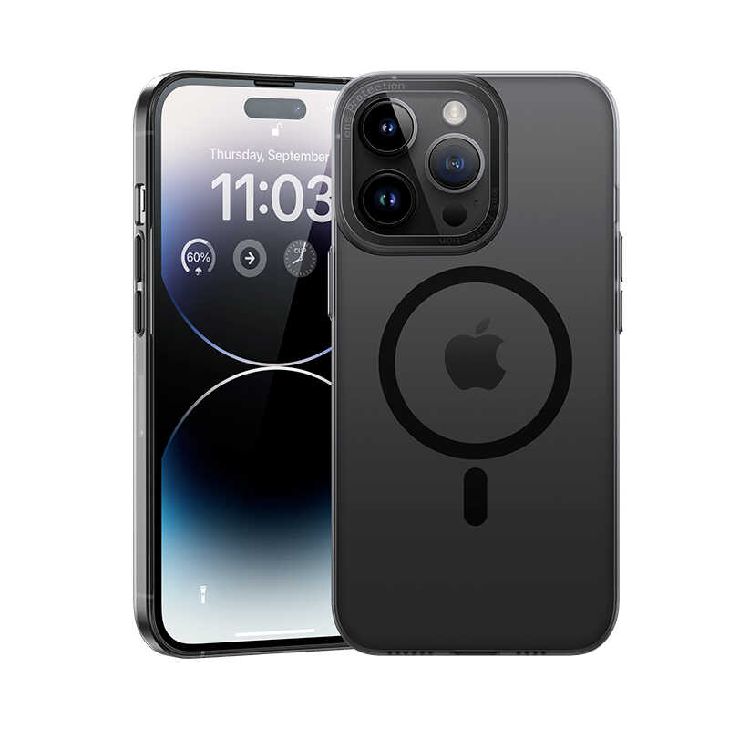__vg|Siyah|0|6948005987220-01|Apple iPhone 14 Pro Max Kılıf Wireless Şarj Destekli Benks Magnetik Haze Kapak