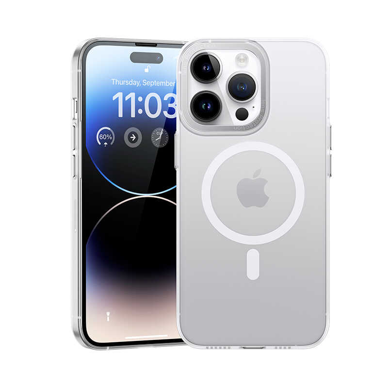 __vg|Gümüş|0|6948005987244-01|Apple iPhone 14 Pro Max Kılıf Wireless Şarj Destekli Benks Magnetik Haze Kapak