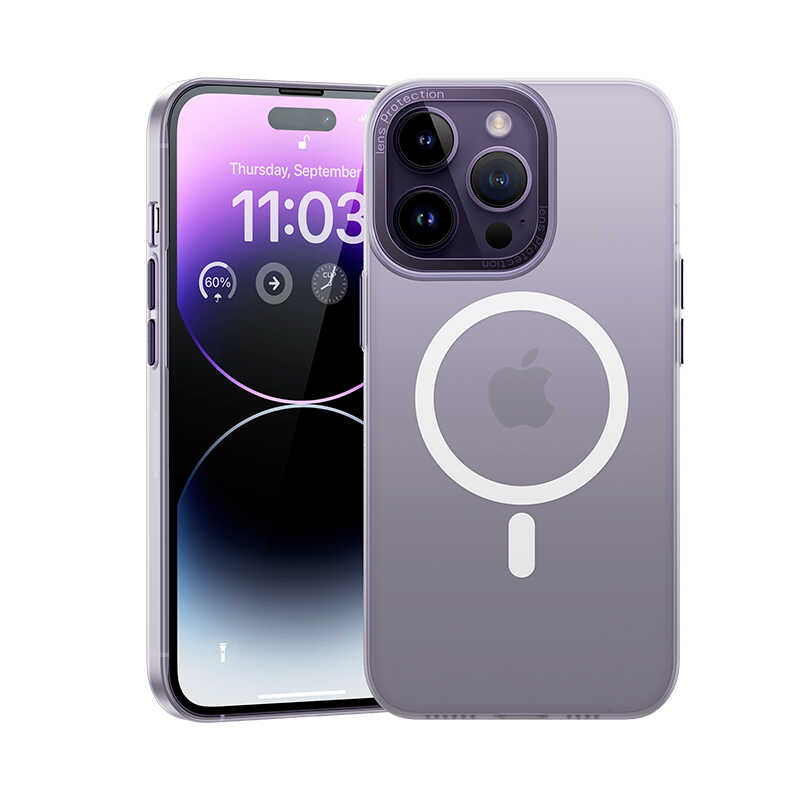 __vg|Derin Mor|0|6948005987275-01|Apple iPhone 14 Pro Max Kılıf Wireless Şarj Destekli Benks Magnetik Haze Kapak
