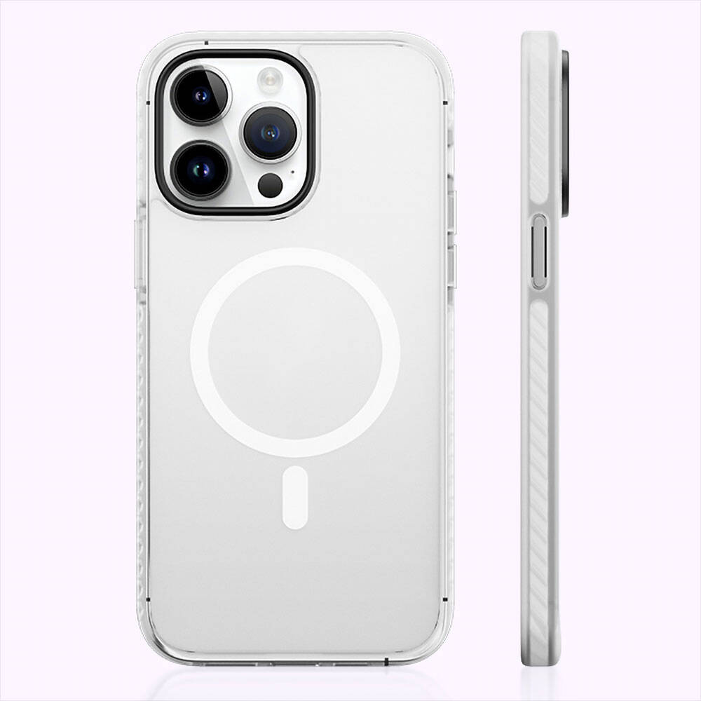 __vg|Beyaz|0|6948005988579-01|Apple iPhone 14 Pro Max Kılıf MagSafe Şarj Özellikli Mat Arka Yüzey Benks Drop Resistance Kapak