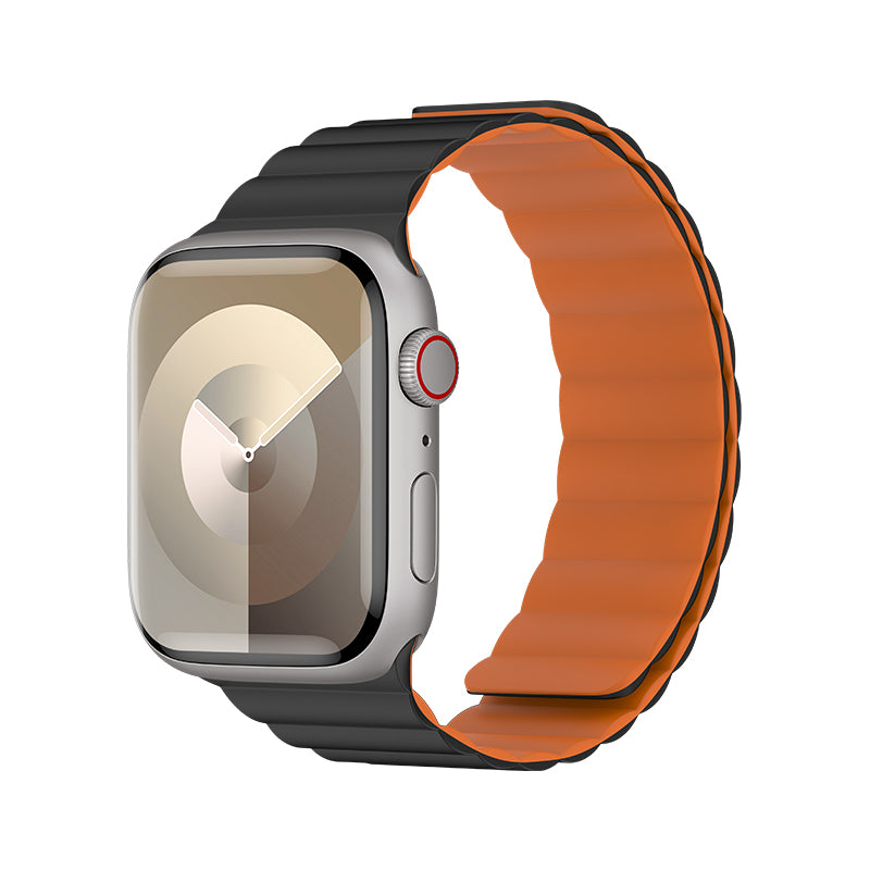 __vg|Siyah-Turuncu|0|6948005997199-01|Apple Watch 40mm Benks Magnetik Tak Çıkar Silikon Strap Kayış