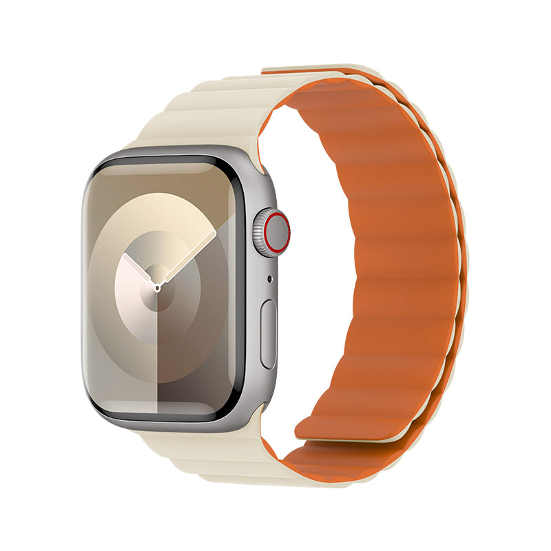 __vg|Starlight-Turuncu|0|6948005997205-01|Apple Watch 40mm Benks Magnetik Tak Çıkar Silikon Strap Kayış