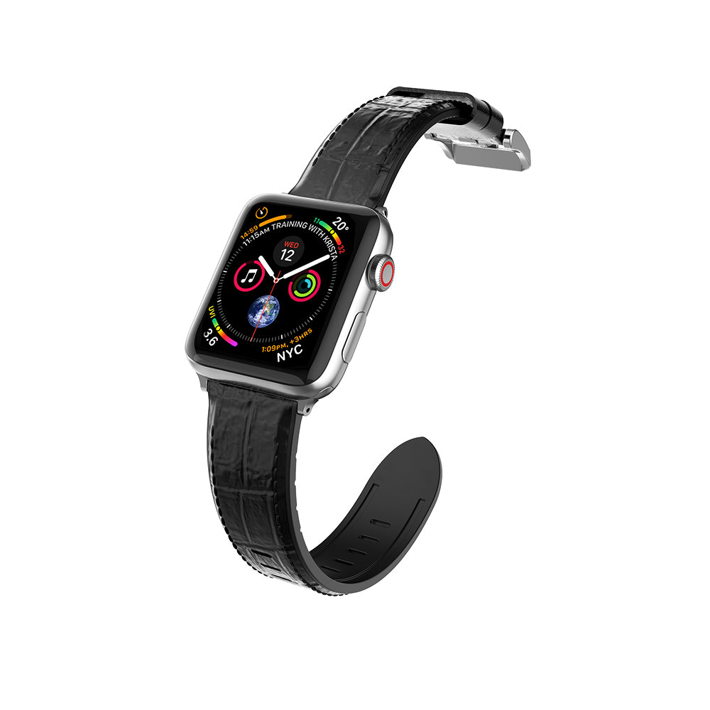 __vg|Parlak Siyah|0|6950941483216-01|Apple Watch 38mm Raptic Hybrid Leather Serisi Deri Kordon