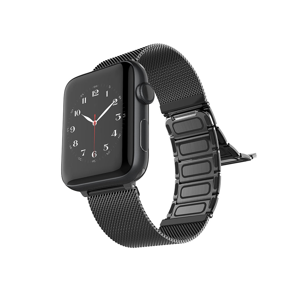 __vg|Siyah|0|6950941492041-01|Apple Watch 42mm Raptic Classic Plus Serisi Magnetik Metal Hasır Kordon