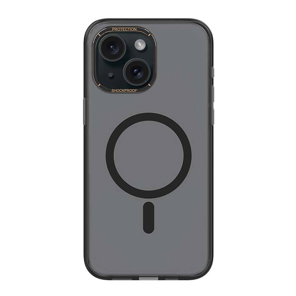 __vg|Siyah|0|6955482523933-01|Apple iPhone 15 Plus Kılıf M-safe Şarj Özellikli Cam Arka Yüzey Recci Michelin Serisi Kapak