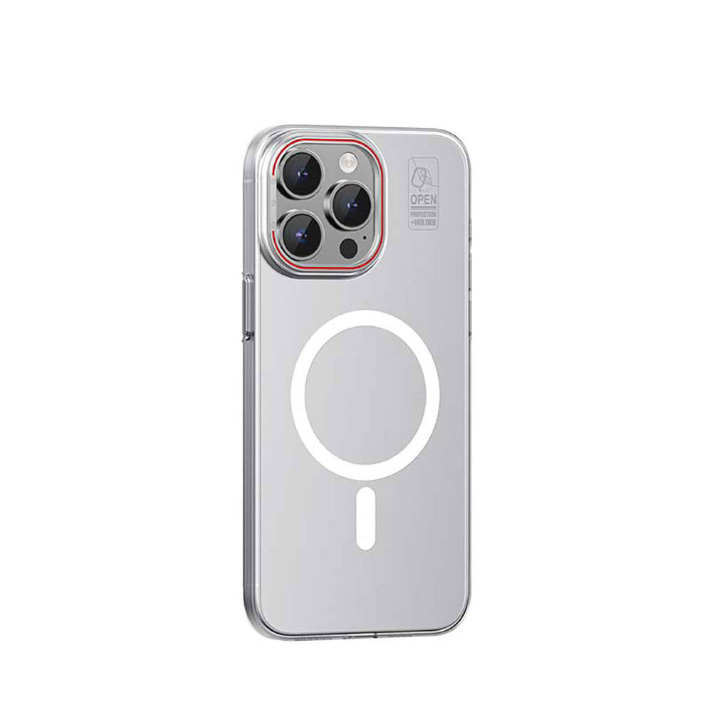 __vg|Beyaz|0|6955482524169-01|Apple iPhone 15 Pro Kılıf M-safe Şarj Özellikli Standlı Metal Kamera Çerçeveli Mat Recci Glaze Serisi Kapak