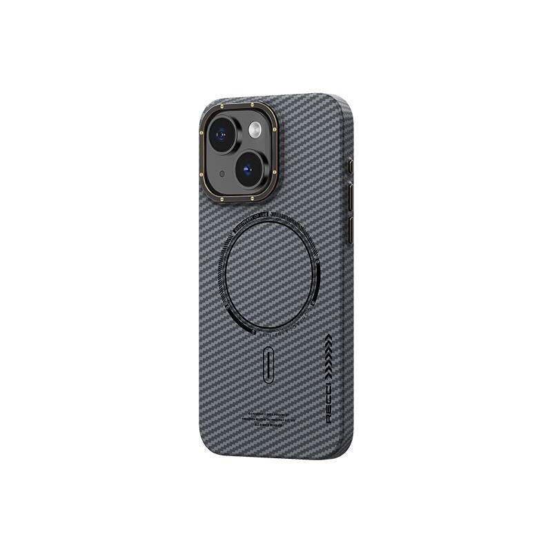 __vg|Gri|0|6955482524268-01|Apple iPhone 15 Plus Kılıf Recci Machinist Serisi M-safe Şarj Özellikli Magnetik Karbon Kapak