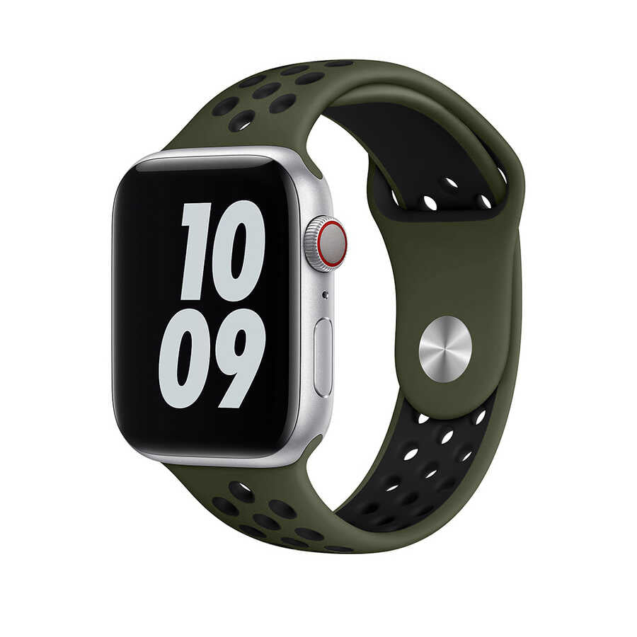 __vg|Yeşil-Siyah|0|6973218937243-01|Apple Watch 40mm Wiwu Dual Color Sport Band Silikon Kordon