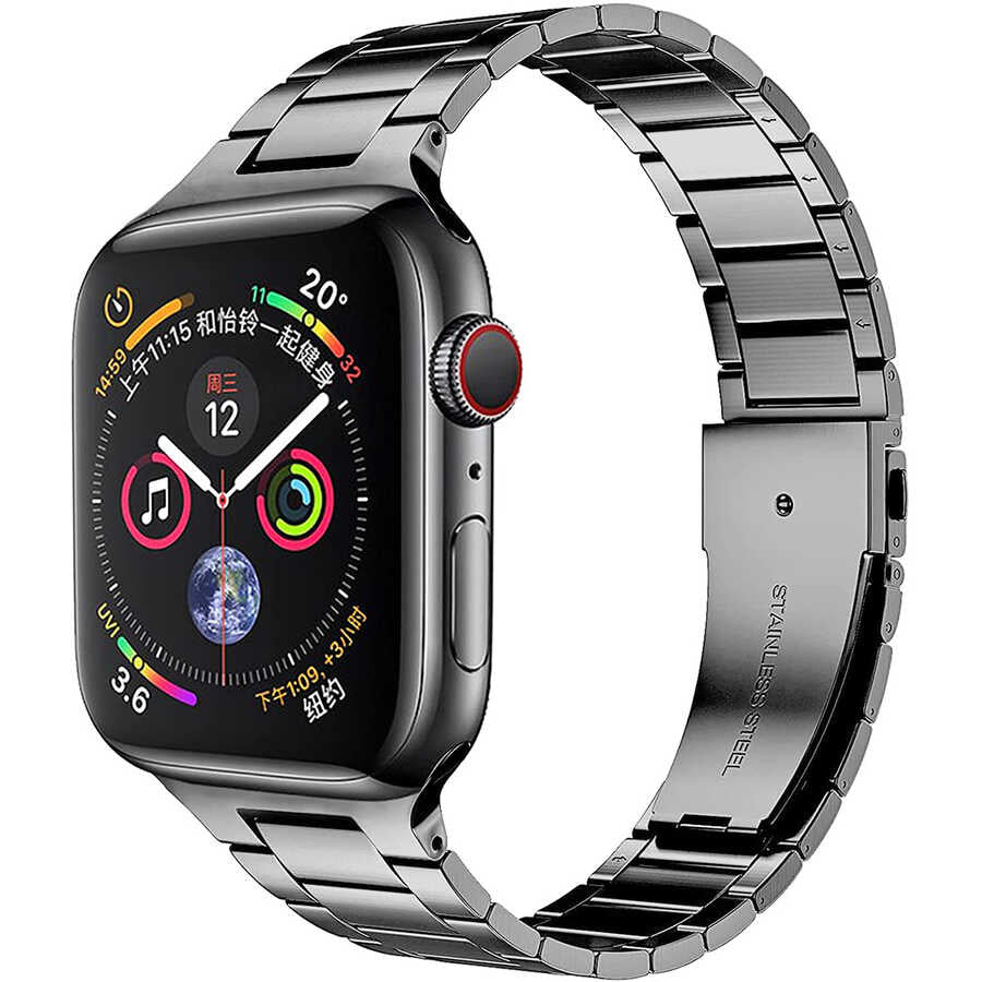 __vg|Gri|0|6973218937687-01|Apple Watch 44mm Wiwu Ultra Thin Steel Belt Three Beads Metal Kordon