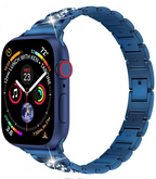 __vg|Mavi|0|6973218937748-01|Apple Watch 38mm Wiwu Three Beads Set Auger Metal Kordon