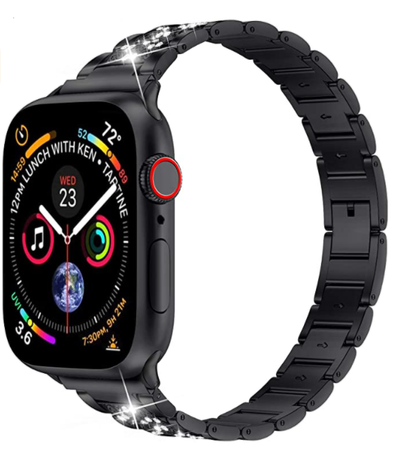__vg|Siyah|0|6973218937779-01|Apple Watch 38mm Wiwu Three Beads Set Auger Metal Kordon