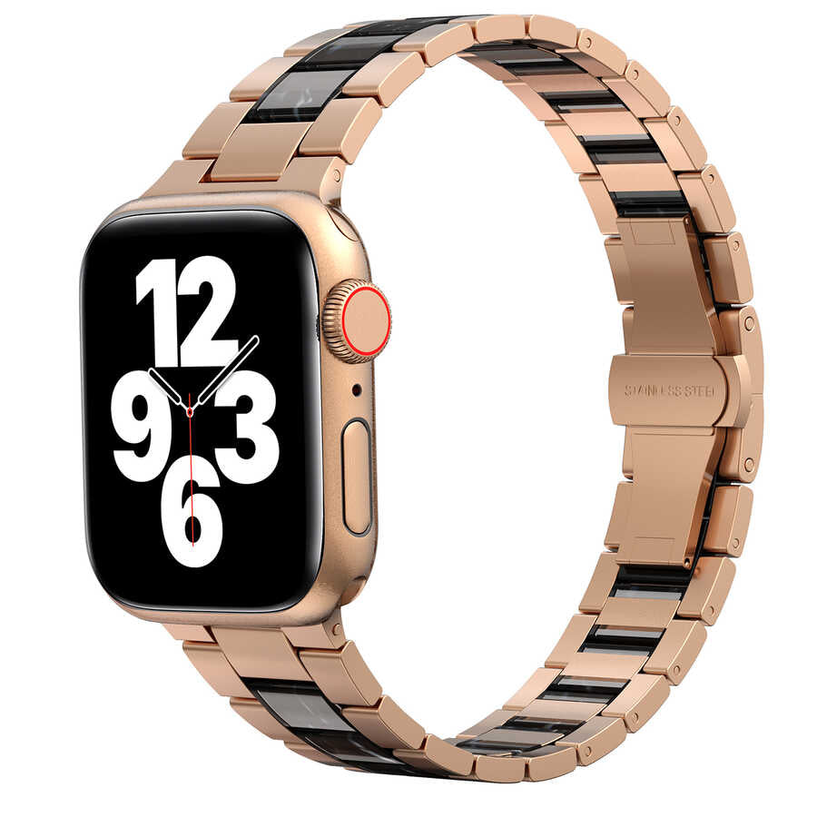 __vg|Siyah|0|6973218937878-01|Apple Watch 38mm Wiwu Resin Steel Belt Metal Kordon