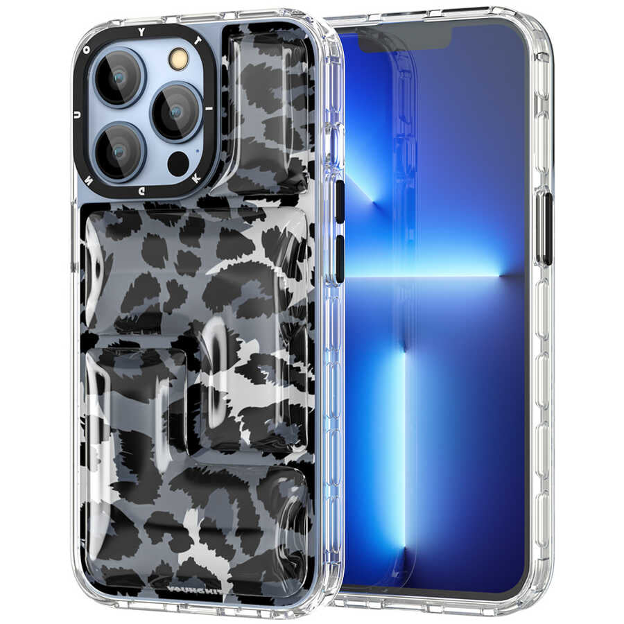 __vg|Siyah|0|6974750883043-01|Apple iPhone 13 Pro Kılıf YoungKit Leopard Article Serisi Kapak