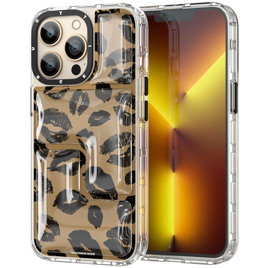 __vg|Kahverengi|0|6974750883074-01|Apple iPhone 13 Pro Kılıf YoungKit Leopard Article Serisi Kapak