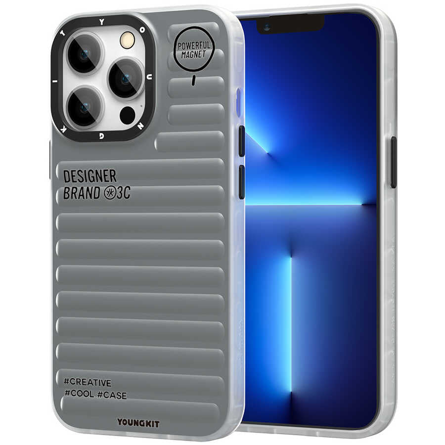 __vg|Gri|0|6974750884033-01|Apple iPhone 13 Pro Max Kılıf YoungKit Plain Coloured Serisi Kapak