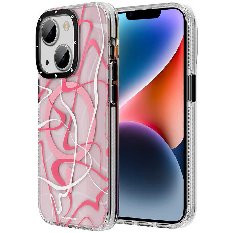 __vg|Kırmızı|0|6974750884538-01|Apple iPhone 14 Plus Kılıf MagSafe Şarj Özellikli Youngkit Water-Ink Serisi Kapak