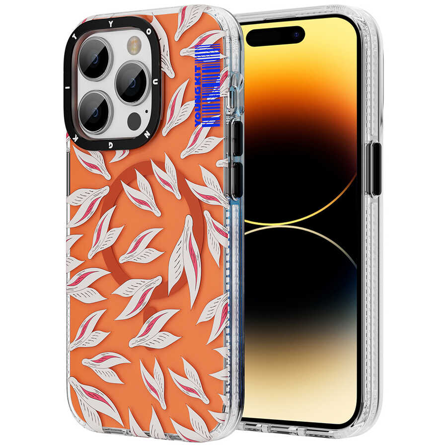 __vg|Turuncu|0|6974750884873-01|Apple iPhone 14 Pro Max Kılıf MagSafe Şarj Özellikli Youngkit Play Rabbit Serisi Kapak