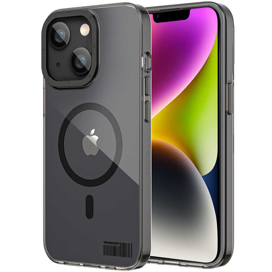 __vg|Siyah|0|6974750887508-01|Apple iPhone 14 Plus Kılıf MagSafe Şarj Özellikli Youngkit Coloured Glaze Serisi Kapak