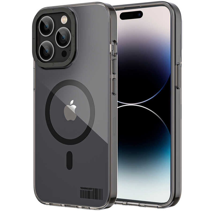 __vg|Siyah|0|6974750887515-01|Apple iPhone 14 Pro Max Kılıf MagSafe Şarj Özellikli Youngkit Coloured Glaze Serisi Kapak