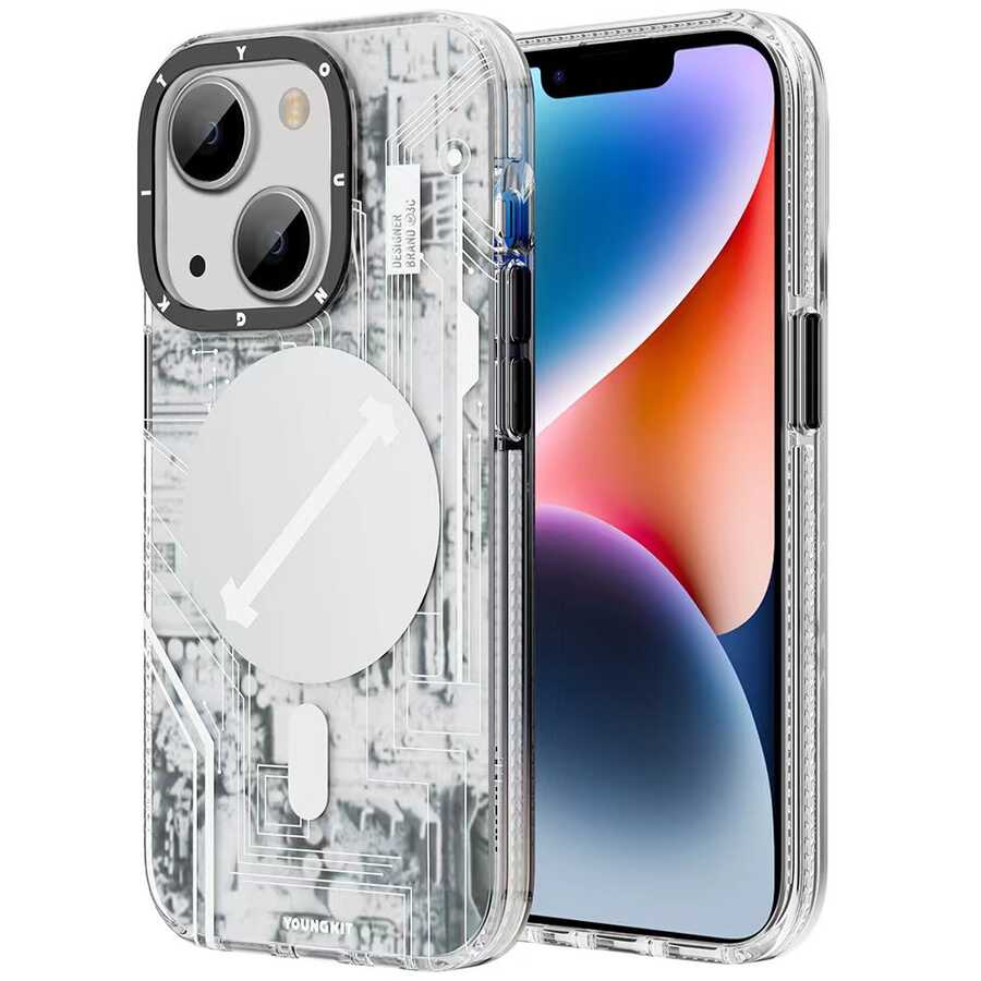 __vg|Beyaz|0|6974750887720-01|Apple iPhone 13 Kılıf MagSafe Şarj Özellikli YoungKit Technology Serisi Kapak