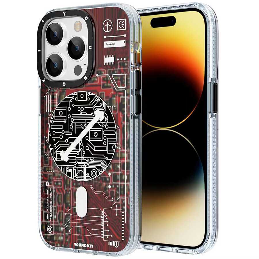 __vg|Kırmızı|0|6974750887836-01|Apple iPhone 14 Pro Max Kılıf MagSafe Şarj Özellikli YoungKit Technology Serisi Kapak