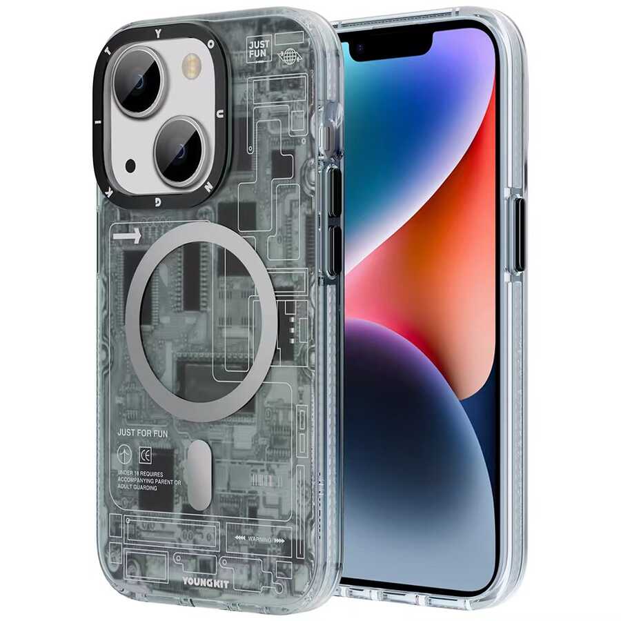 __vg|Siyah|0|6974750887843-01|Apple iPhone 13 Kılıf MagSafe Şarj Özellikli YoungKit Technology Serisi Kapak