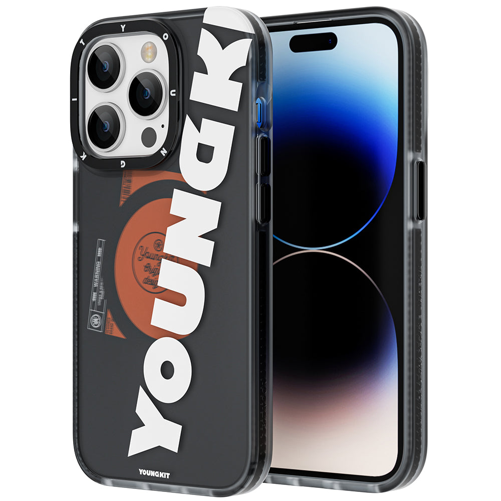 __vg|Siyah|0|6974750888239-01|Apple iPhone 14 Pro Max Kılıf MagSafe Şarj Özellikli Youngkit Binfen Serisi Yazı Temalı Kapak