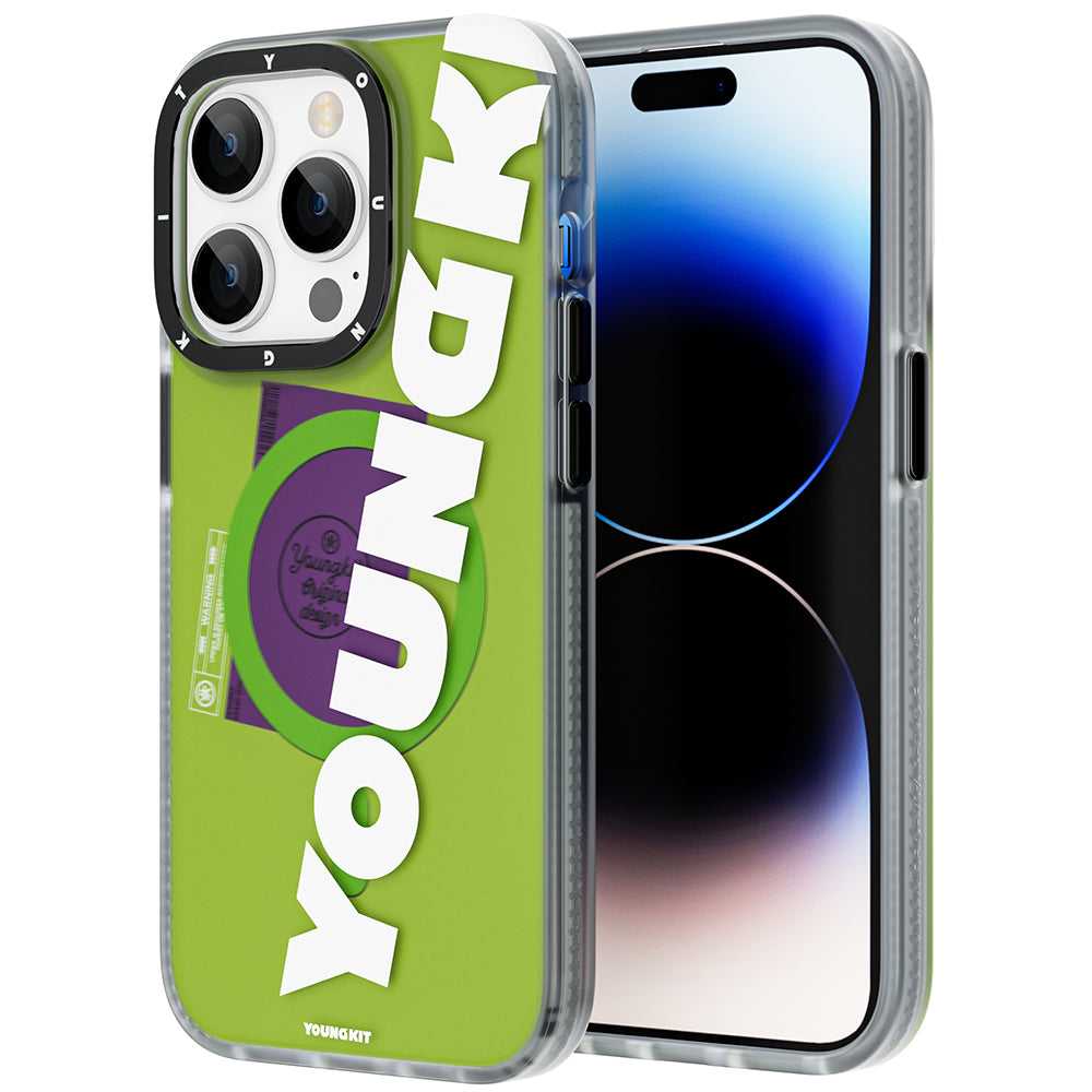 __vg|Yeşil|0|6974750888277-01|Apple iPhone 14 Pro Max Kılıf MagSafe Şarj Özellikli Youngkit Binfen Serisi Yazı Temalı Kapak