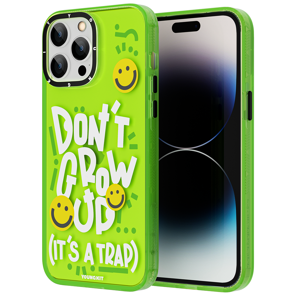 __vg|Yeşil|0|6974750888741-01|Apple iPhone 14 Pro Max Kılıf Mutlu Mod Figürlü YoungKit Happy Mood Serisi Kapak