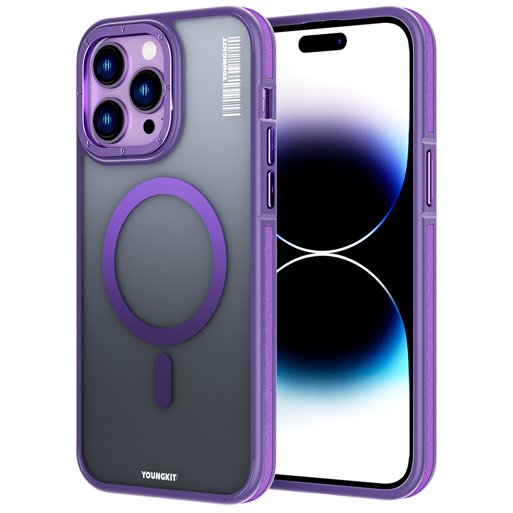 __vg|Derin Mor|0|6974750889878-01|Apple iPhone 14 Pro Max Kılıf MagSafe Şarj Özellikli Youngkit Rock Sand Serisi Kapak