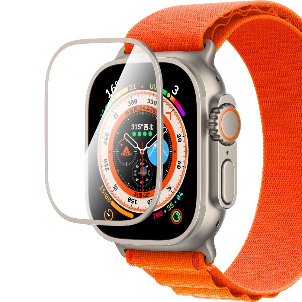 __vg|Titanyum|0|6975601641942-01|Apple Watch Ultra 49mm CaseWorld Alloy Serisi Safir Akıllı Saat Temperli Cam Ekran Koruyucu