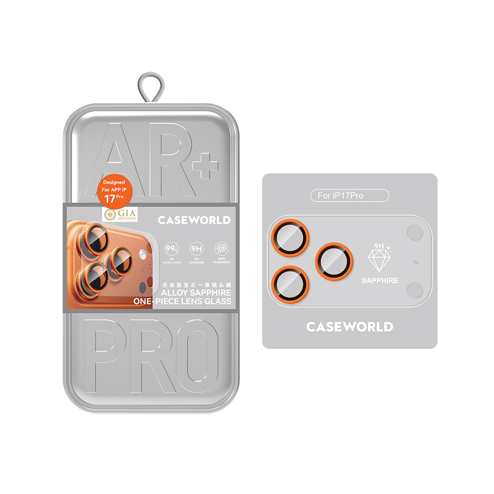 __vg|Turuncu|0|6975601647999-01|Apple iPhone 17 Pro Max CaseWorld Alloy Sapphire Safir One-Piece Anti Reflective Safir Kamera Lens Koruyucu