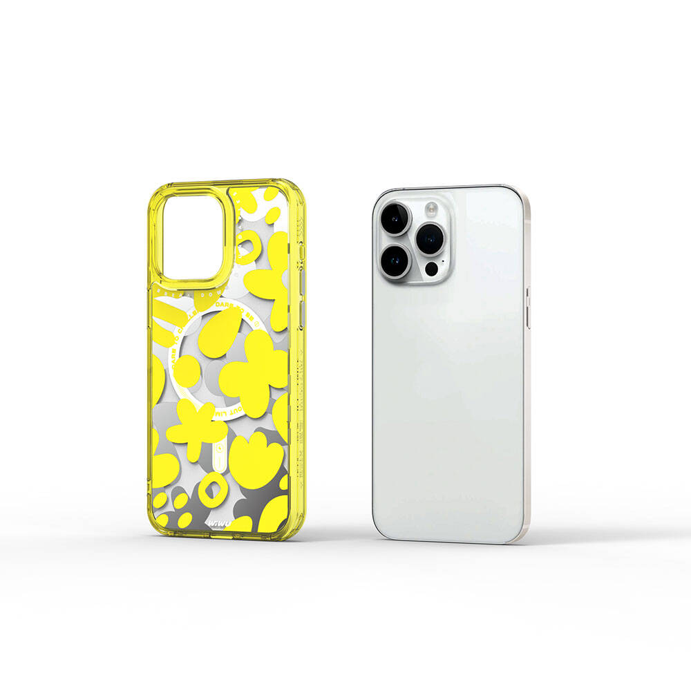 Apple iPhone 15 Pro Kılıf M-safe Şarj Özellikli Boya Desenli Wiwu Fluorescent G Serisi Kılıf