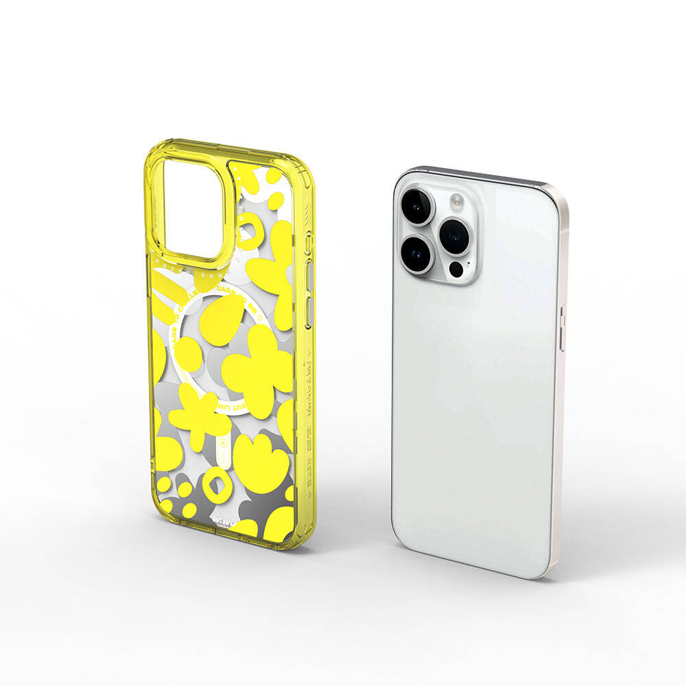 Apple iPhone 15 Pro Kılıf M-safe Şarj Özellikli Boya Desenli Wiwu Fluorescent G Serisi Kılıf