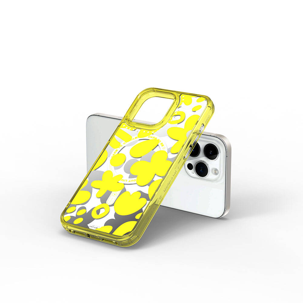 Apple iPhone 15 Pro Kılıf M-safe Şarj Özellikli Boya Desenli Wiwu Fluorescent G Serisi Kılıf