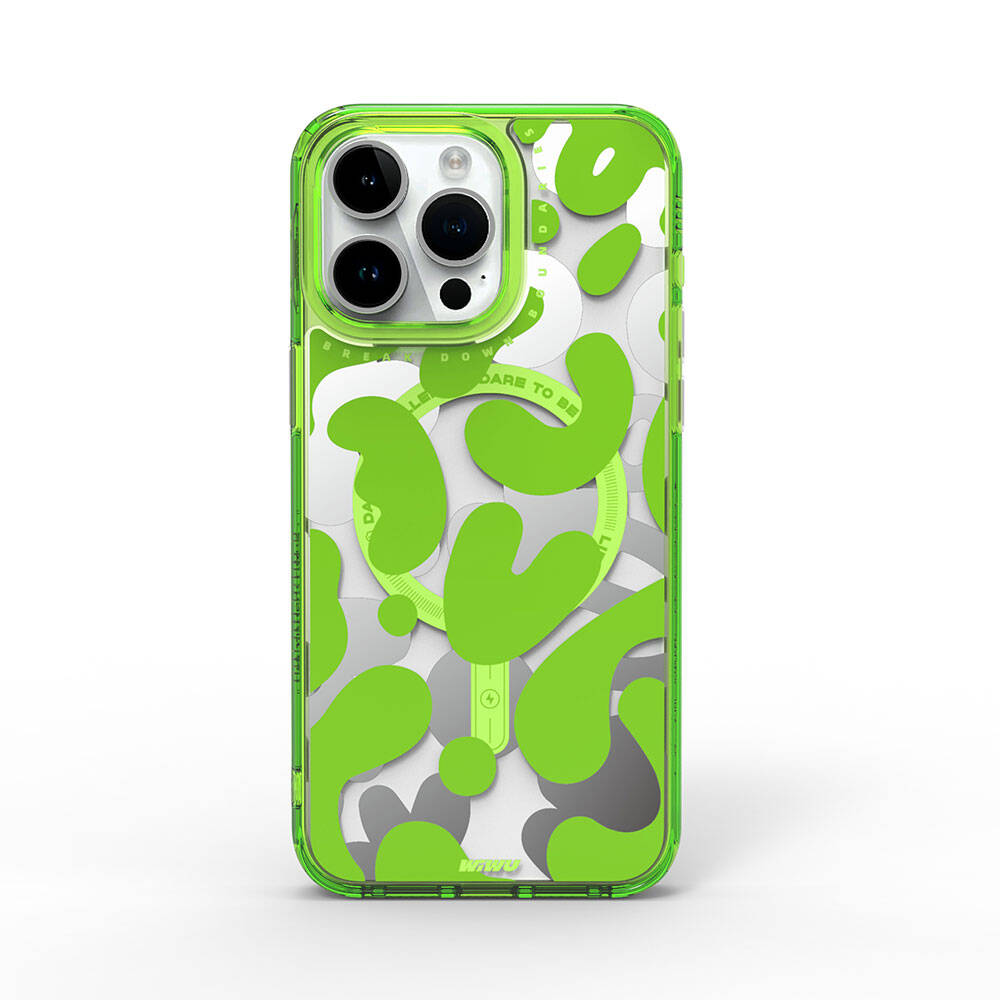 Apple iPhone 15 Pro Kılıf M-safe Şarj Özellikli Boya Desenli Wiwu Fluorescent G Serisi Kılıf