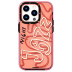 __vg|Pembe|0|6976245242823-01|Apple iPhone 14 Pro Max Kılıf Şeffaf Renkli Yazı Temalı Tasarım YoungKit Jazz Serisi Kapak