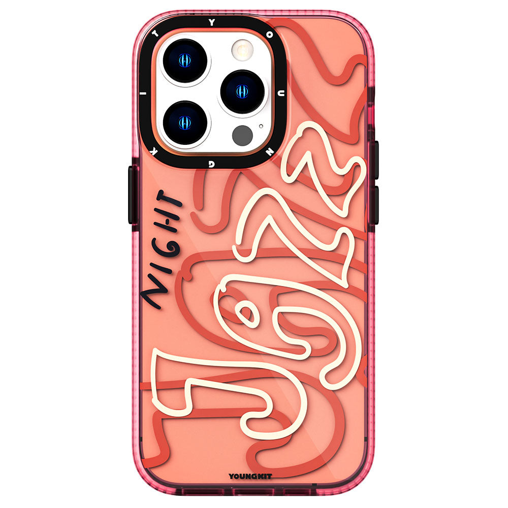 __vg|Pembe|0|6976245242823-01|Apple iPhone 14 Pro Max Kılıf Şeffaf Renkli Yazı Temalı Tasarım YoungKit Jazz Serisi Kapak
