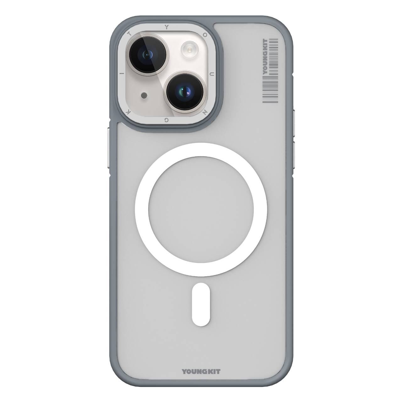 __vg|Gri|0|6976245242953-01|Apple iPhone 13 Kılıf MagSafe Şarj Özellikli Youngkit Rock Sand Serisi Kapak