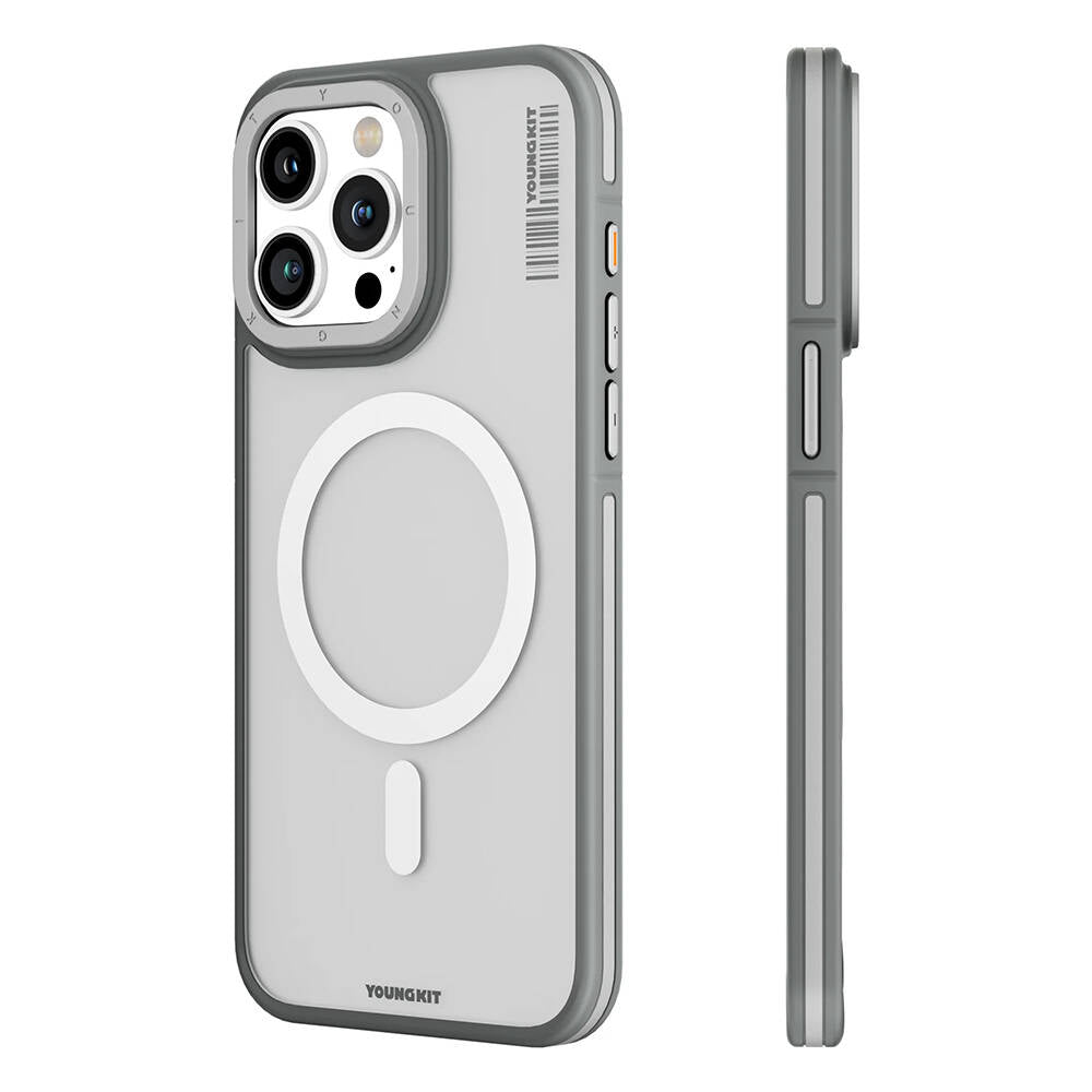 __vg|Gri|0|6976245242977-01|Apple iPhone 13 Pro Max Kılıf MagSafe Şarj Özellikli Youngkit Rock Sand Serisi Kapak