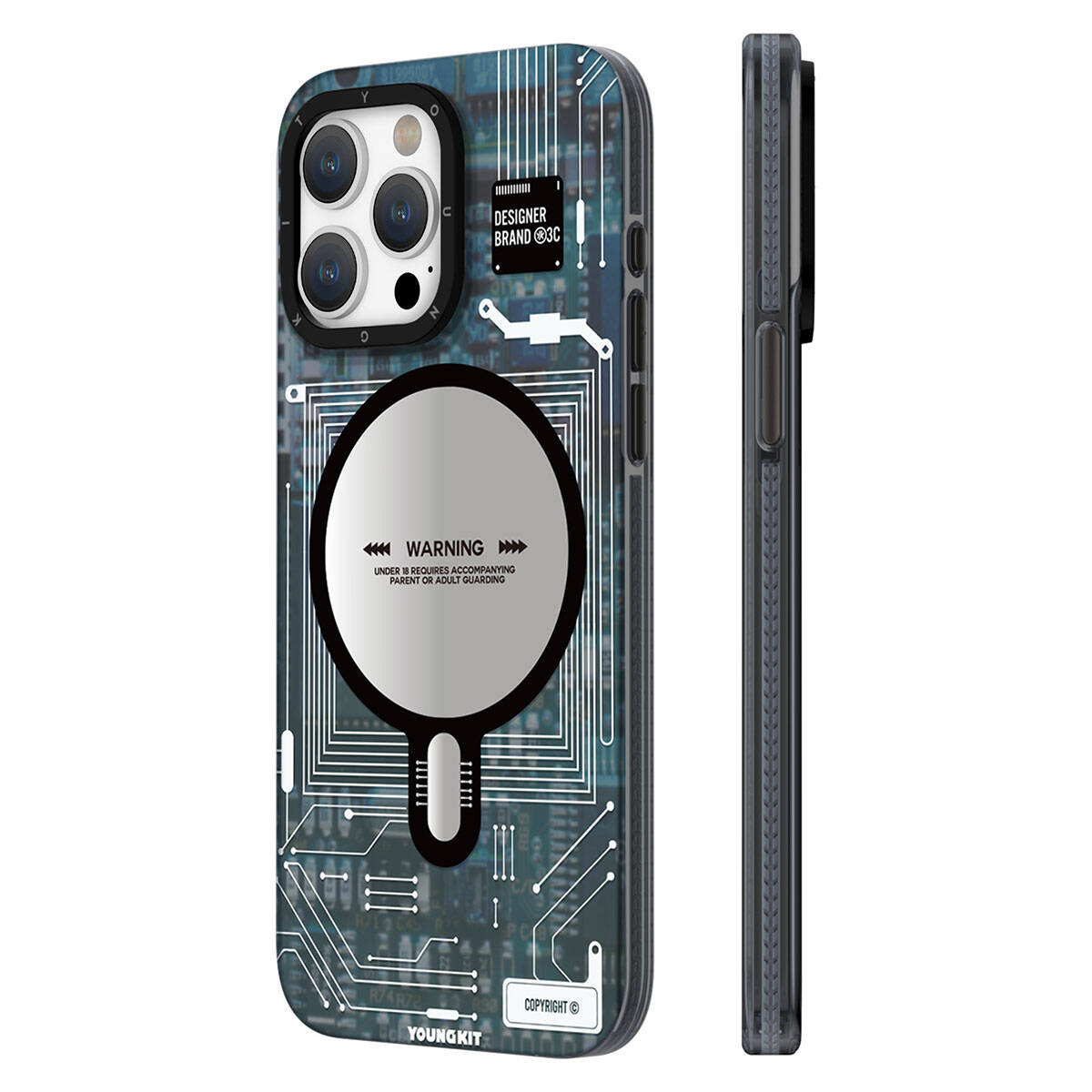 __vg|Mavi|0|6976245244360-01|Apple iPhone 15 Pro Kılıf MagSafe Şarj Özellikli YoungKit Technology Serisi Kapak