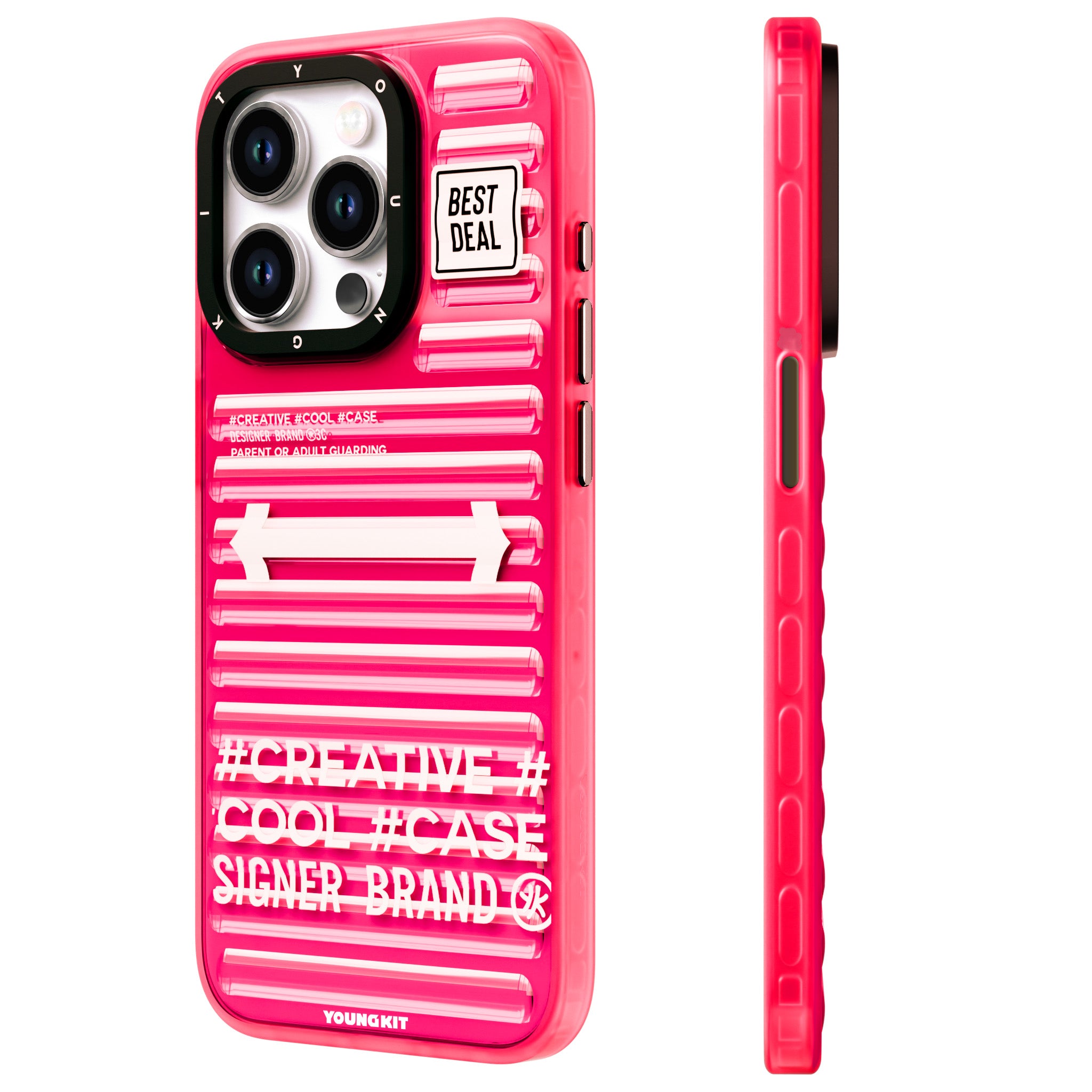 __vg|Pembe|0|6976245245527-01|Apple iPhone 15 Pro Kılıf YoungKit Luggage FireFly Serisi Kapak