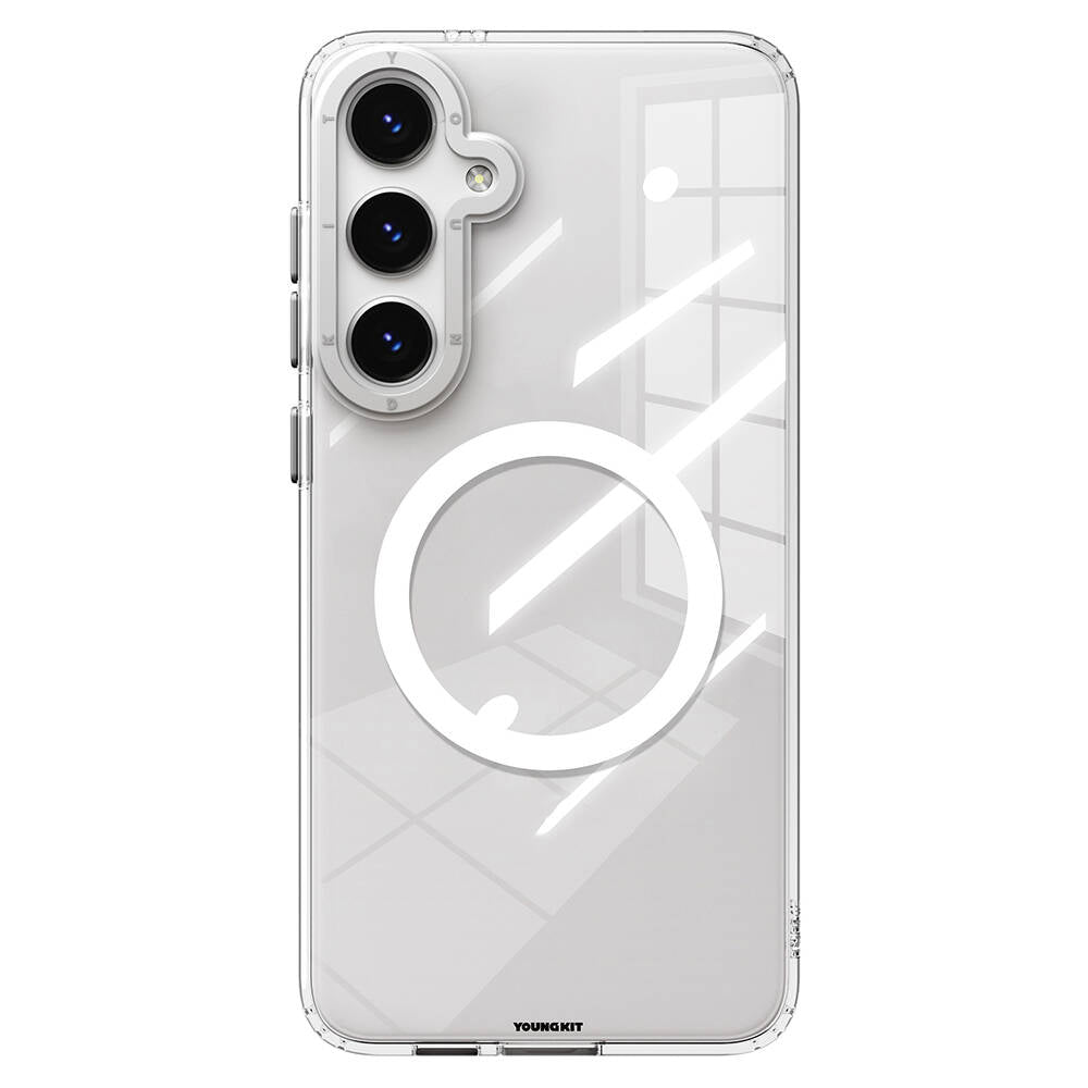 __vg|Gümüş|0|6976245246616-01|Galaxy S24 Kılıf MagSafe Şarj Özellikli Sararmaya Karşı Dayanıklı Youngkit Clear Crystal Serisi Kapak