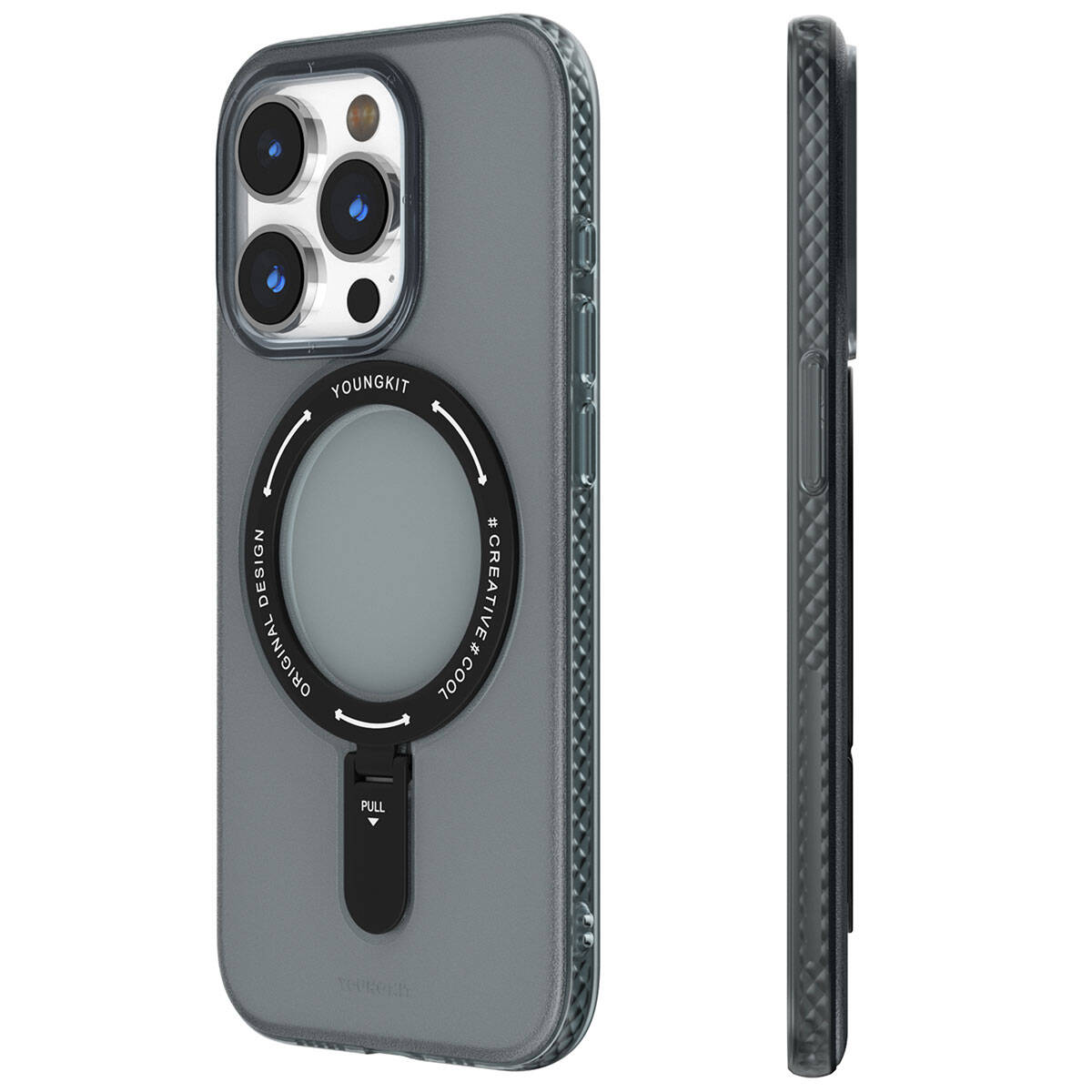 __vg|Siyah|0|6976245246777-01|Apple iPhone 15 Pro Max Kılıf MagSafe Şarj Özellikli Youngkit Rock Serisi Kapak