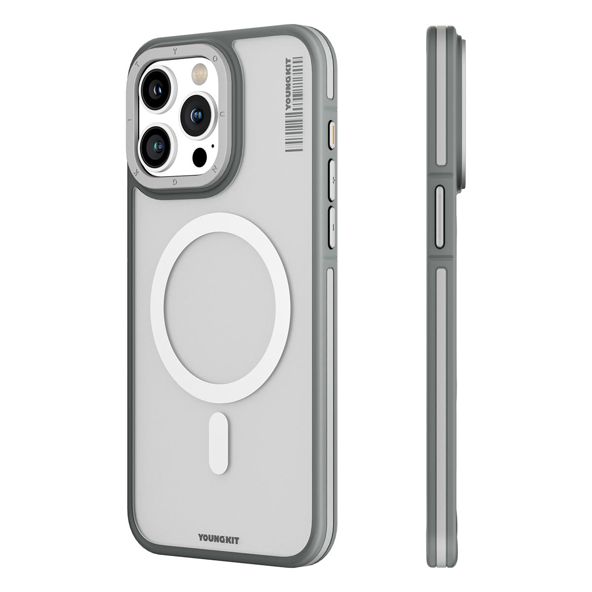 __vg|Gri|0|6976245247132-01|Apple iPhone 15 Pro Max Kılıf MagSafe Şarj Özellikli Youngkit Rock Sand Serisi Kapak