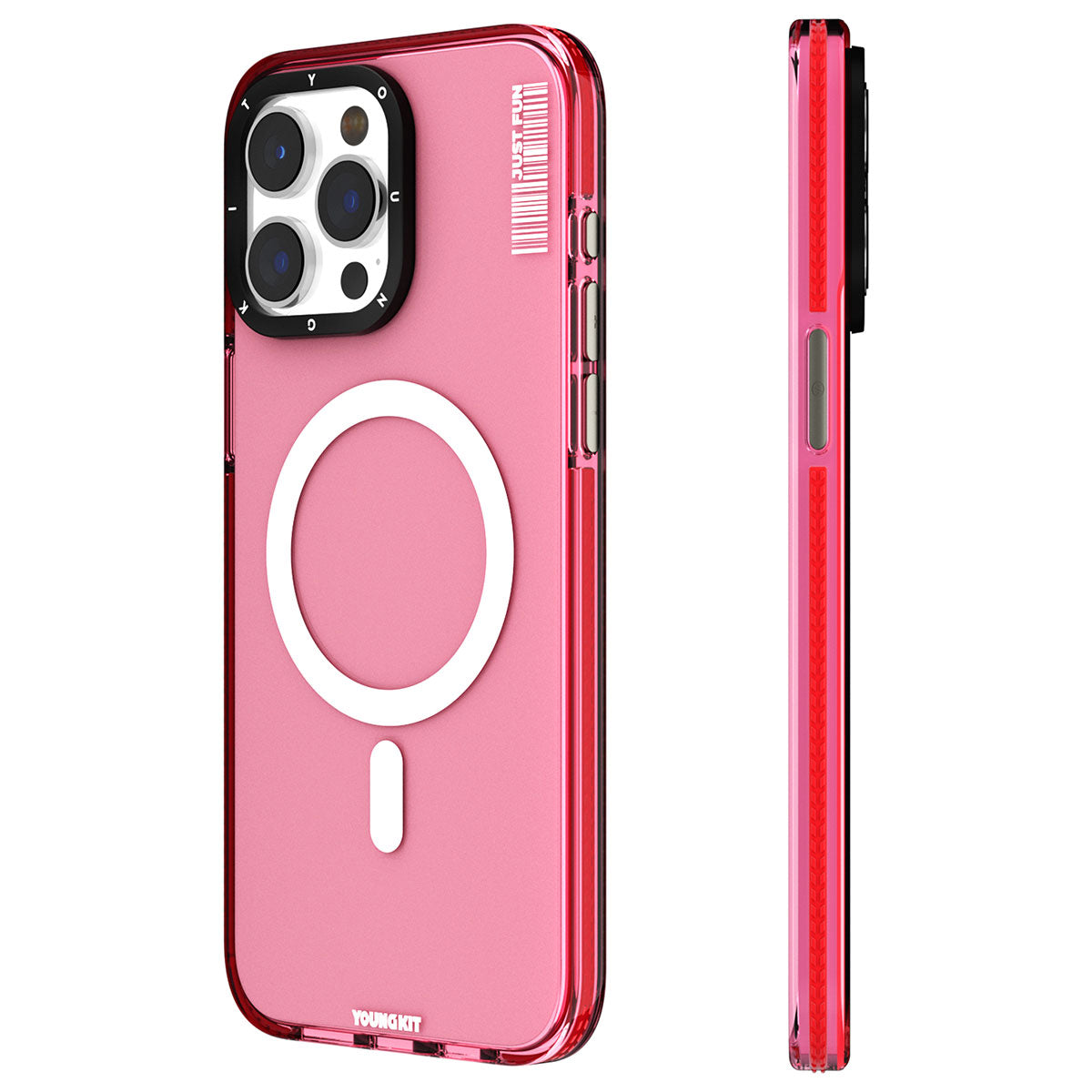 __vg|Pembe|0|6976245248214-01|Apple iPhone 15 Pro Kılıf MagSafe Şarj Özellikli YoungKit Crystal Color Serisi Kapak