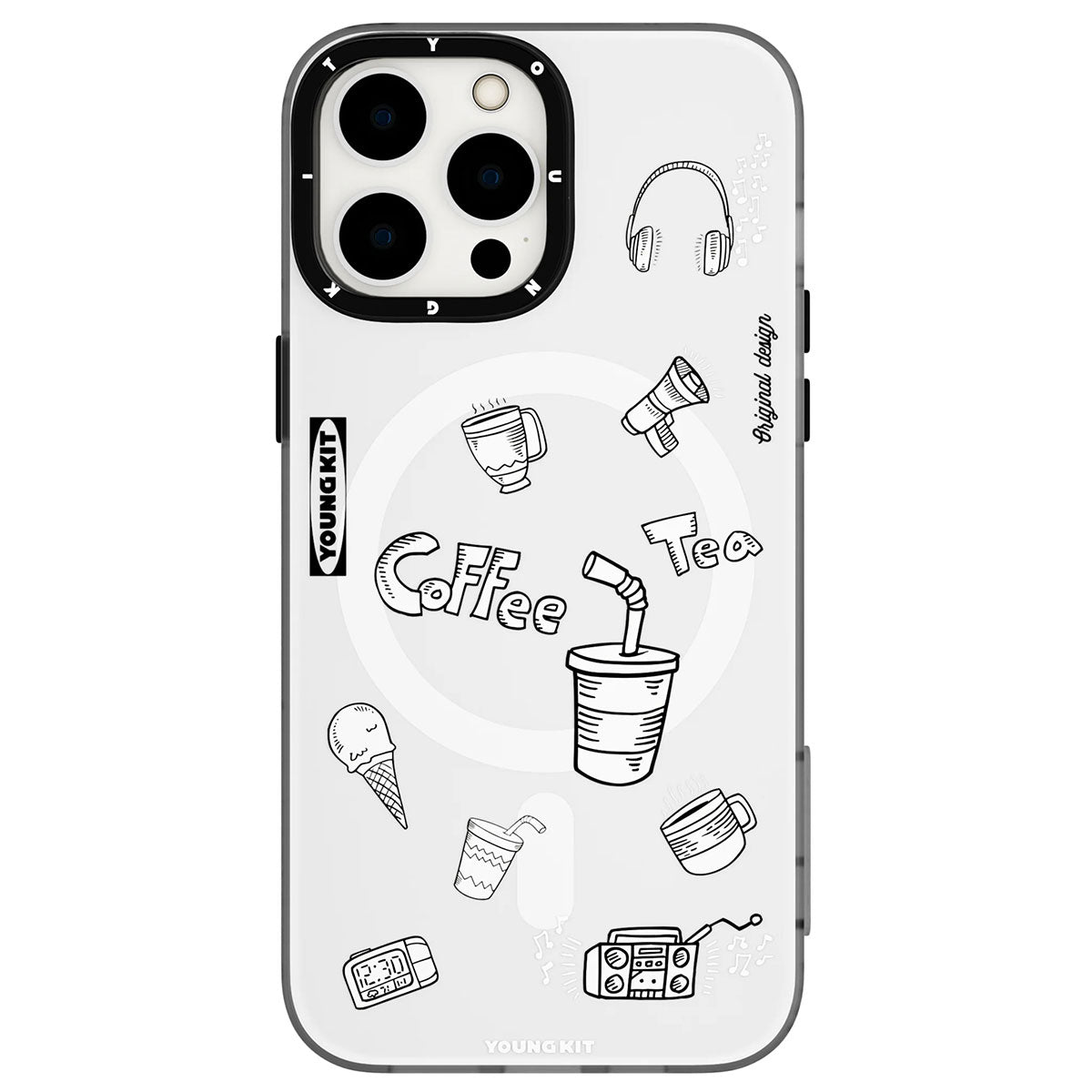 __vg|Beyaz|0|6976245248740-01|Apple iPhone 14 Pro Kılıf MagSafe Şarj Özellikli Desenli Youngkit Plaything Serisi Kapak