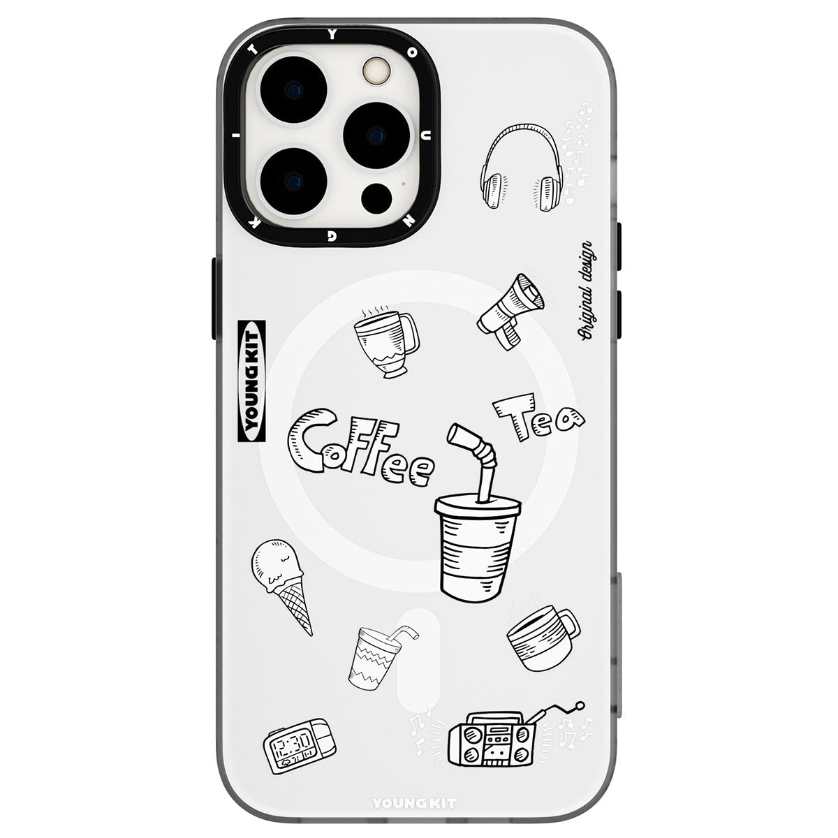 __vg|Beyaz|0|6976245248757-01|Apple iPhone 14 Pro Max Kılıf MagSafe Şarj Özellikli Desenli Youngkit Plaything Serisi Kapak